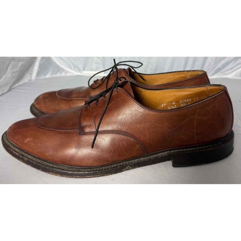 Allen Edmonds Walton Brown Leather Derby Dress Shoes Round Toe 15 D Men's
